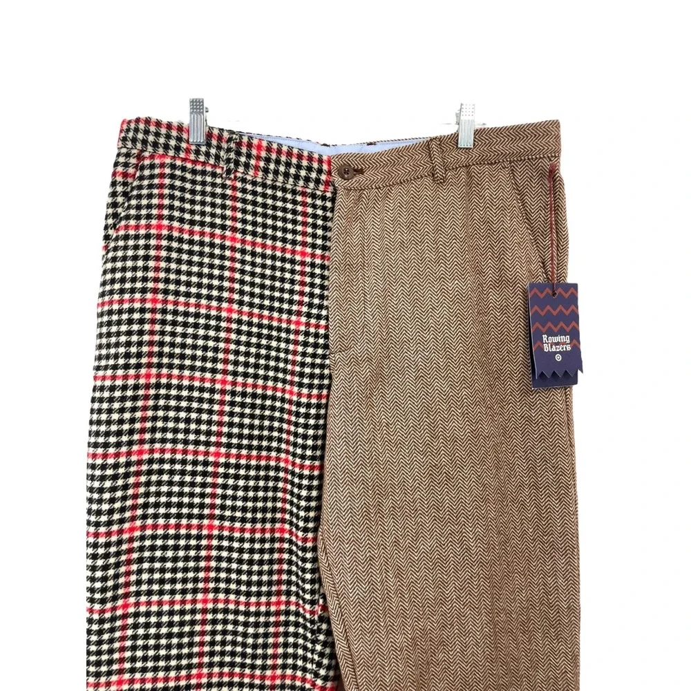 NEW Rowing Blazers houndstooth plaid pants Size 38W Inseam 29.5